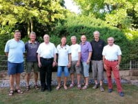 Folgende Spieler waren im Einsatz: von links: H. Teubner, G. Labs, W. Schiller, J. Stoll, W. Kircher, E. Müller, H. Albrecht, U. Böttinger. Es fehlt: H. Spröhnle.